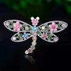 Luxury Rhinestone Dragonfly Brooches for Women Unisex Insect Pins Event Party Gifts New Backpack Decoration Clothes Accessories