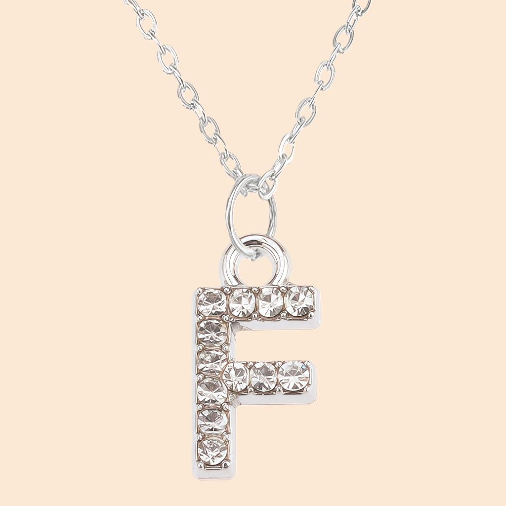 Shining Zircon A-Z Letter Pendant Necklace 26 Initial Alphabet Clavicle Chain For Women Valentine's Day Party Jewelry Gift
