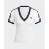 adidas Originals 3-Stripes V-Neck Slim Short Sleeve T-Shirt Women Tops White IR8114