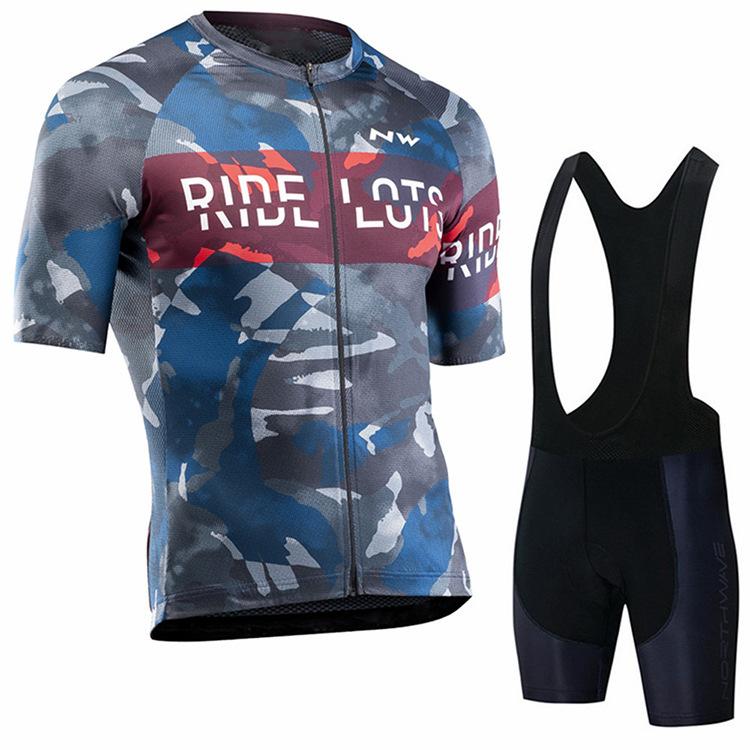 Strap short-sleeved cycling suit men's summer road cycling suit slim-fitting breathable cycling suit