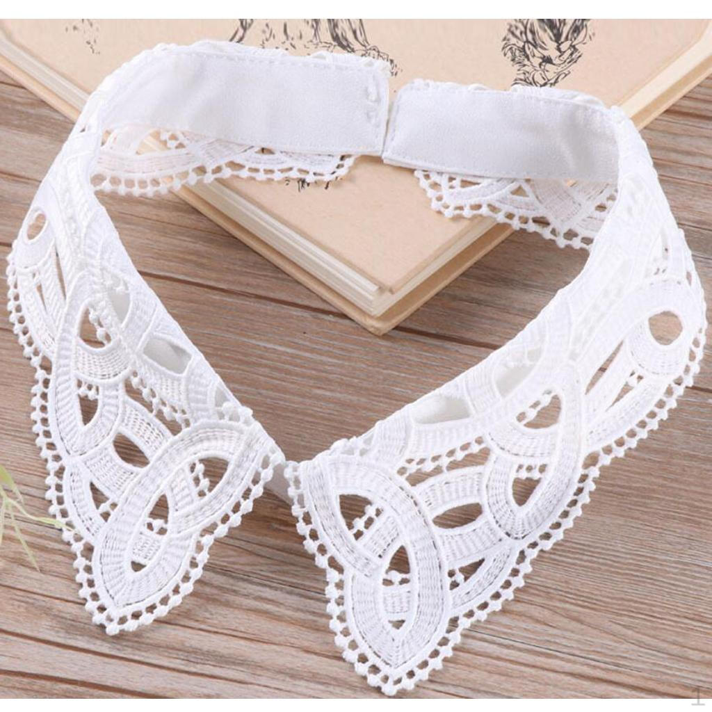 Съемный полый цветок, воротник-лацкан, съемный чокер-галстук белый