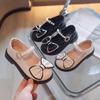 Girls shoes small leather shoes black spring 2025 new children's princess shoes soft sole middle and older children's performance foreign style singl