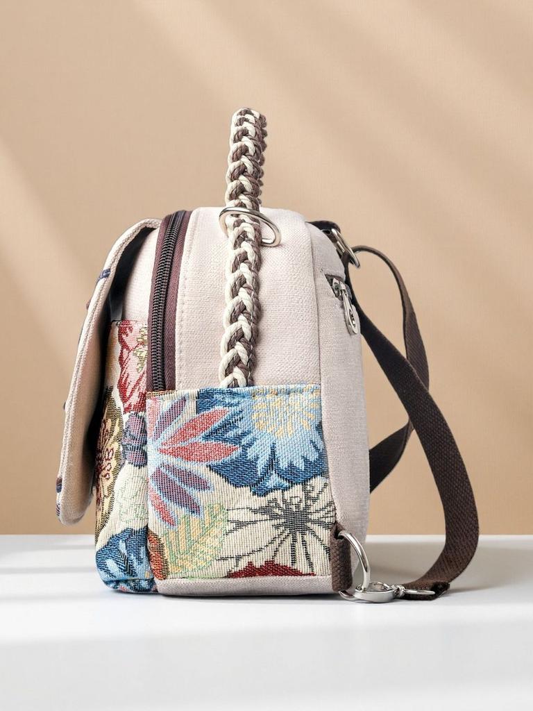 Minimalist Canvas Retro Small Backpack With Zipper For Casual Travel And Daily Use
