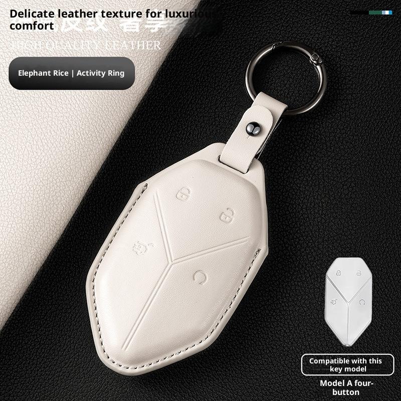 Genuine Leather Car Key Case Cover Key Bag For BYD DM-I Formula Leopard 5 8 2024 2023 Protect Set Car Accessories
