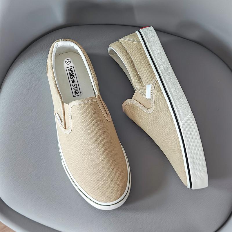 Low-top men's canvas shoes men's shoes breathable one-pedal casual board shoes men's large-size shoes labor insurance shoes