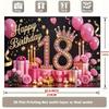 2D Elegant Black Pink 18th Happy Birthday Photography Backdrop with Gift Boxes