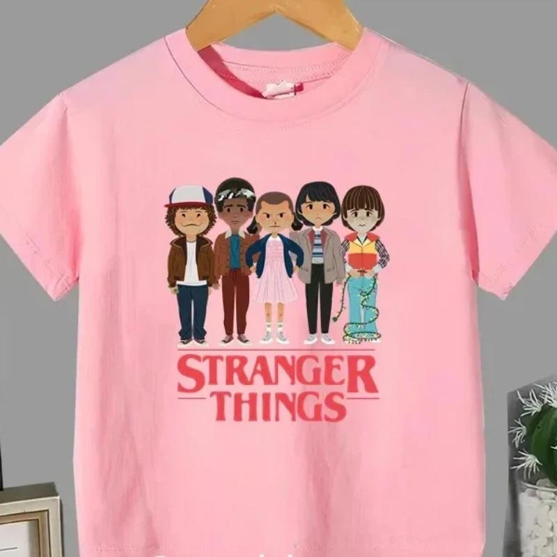 Summer Kids Travel Wear T-shirt Stranger Things Boys Clothes Girls Short Sleeve Anime Tshirt Tee Stranger Thıngs Tops