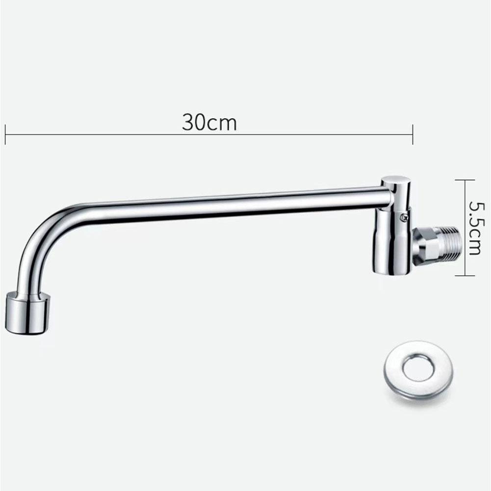 1pc G1/2 Brass Semi-automatic Swing Faucet Restaurant Hotel Kitchen Stove Faucet Single Cold Wall Style Tap Home Improvement