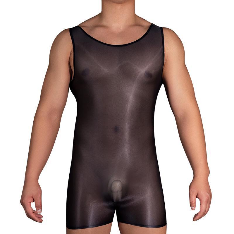 Men's Super Elastic Temptation Sexy Lingerie Tights Jumpsuits