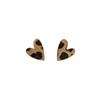 Autumn/Winter Retro Maillard Leopard Heart Earrings for Women
