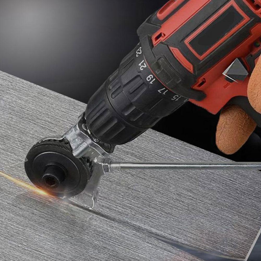 Stainless Steel Plate Cutter Electric Drill to Metal Shearer Converter Attachment for Iron Copper Aluminum with Titanium Gears