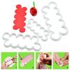 3 pcs. Plastic Cake With Rose Flower Cream Liqueur Sugarcraft Casting Mold Decoration