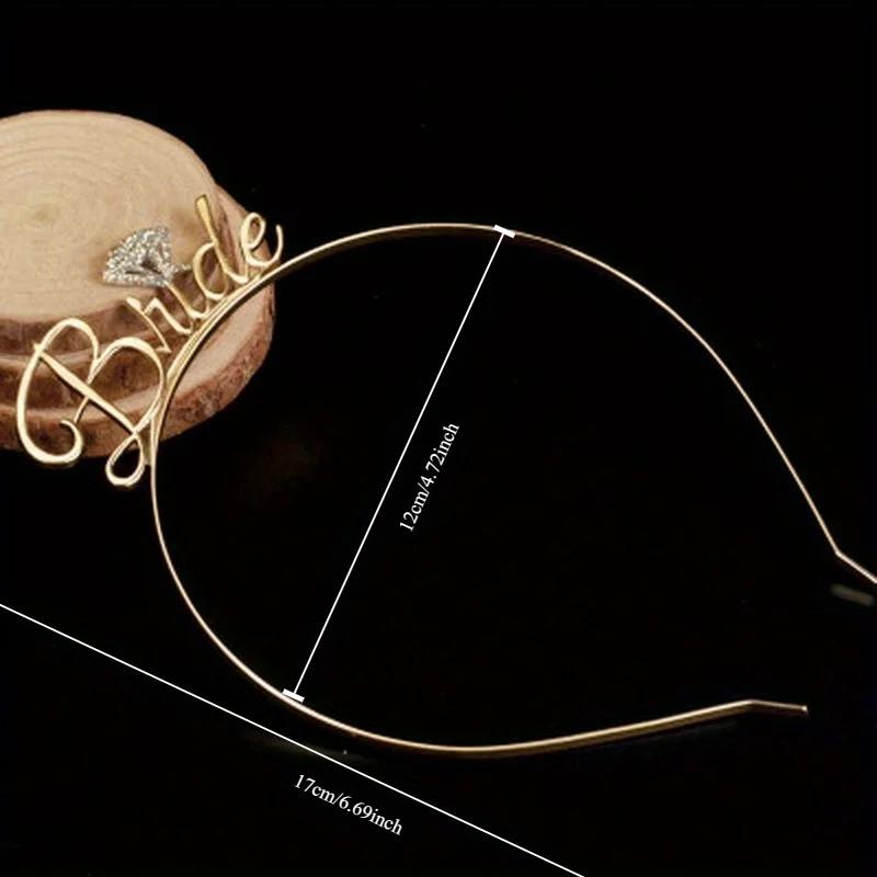 

Модные свадебные повязки на голову Элегантные свадебные короны Повязка на голову с надписью «Невеста» Креативная повязка на голову для девичника Свадебное украшение для головы A