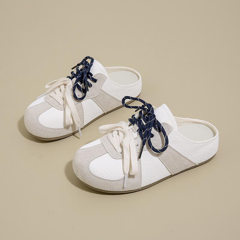 Women's Fashion Leisure Versatile Sports Half Drag Shoes Flats Sneakers New Summer Womens Lace Up Casual Sandals Sandalias Mujer