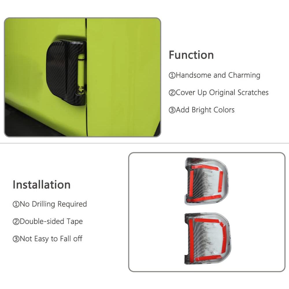 Car Exterior Tailgate Door Hinge Decoration Cover Trim For Suzuki Jimny JB64 JB74 2019-2024+ Carbon Fiber Accessories