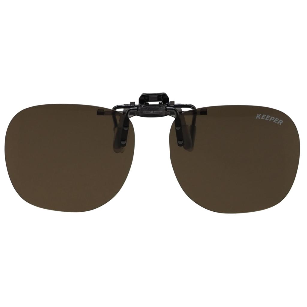 Made in Japan Polarized UV Ultra 9319 [cliponkeeper] Clip-on Sunglasses, Protection, Lightweight, Flip-Up Design, Oversized, Stylish, (Polarized BR)