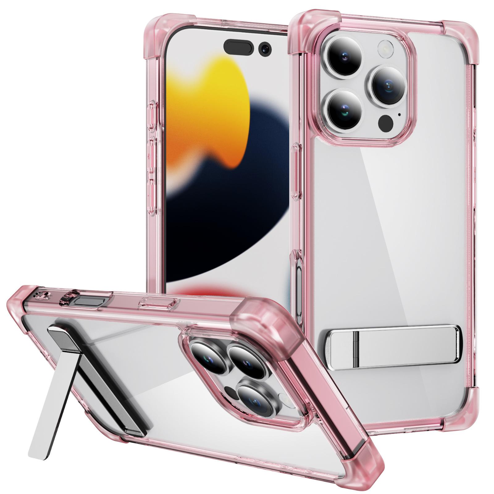 

Mobile Phone Case Ins Style Transparent Four-corner Anti-fall Bracket Integrated for Apple 16pro Mobile Phone Case For iPhone XS MAX