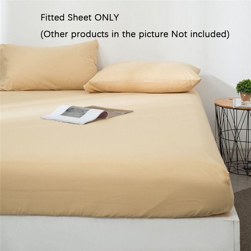 Deep 1525cm Fitted Sheet Pillow Case Bed Sheets Single Double King Color Solid