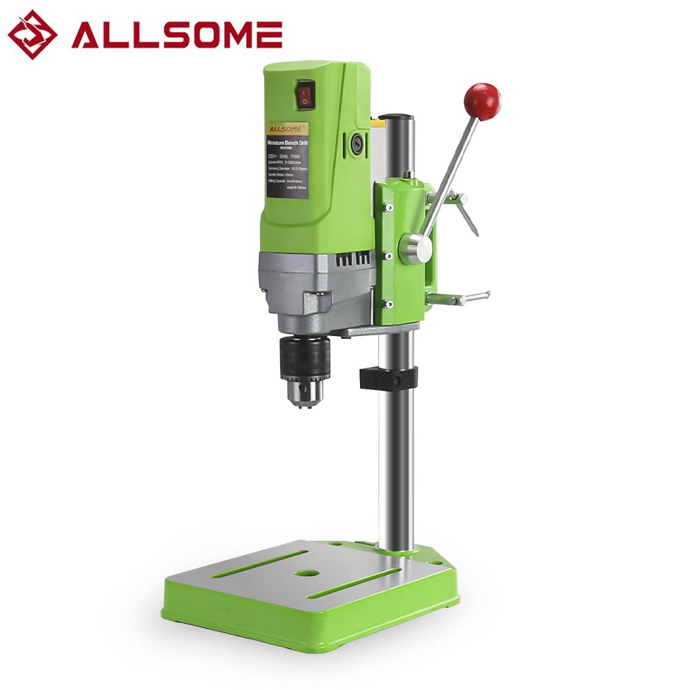 Allsome Bench Drill Press,Variable Speed Benchtop Drilling Machine,6-Speed,Green