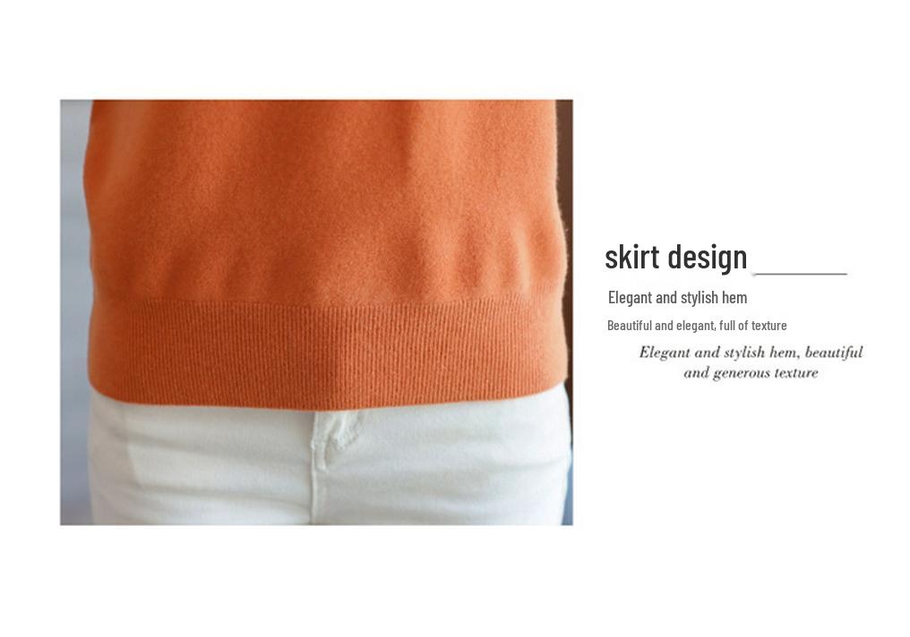 Women's Pure Wool Sweater with Half-High Collar & Lantern Sleeves - Warm, Fashionable Knitwear Pullover