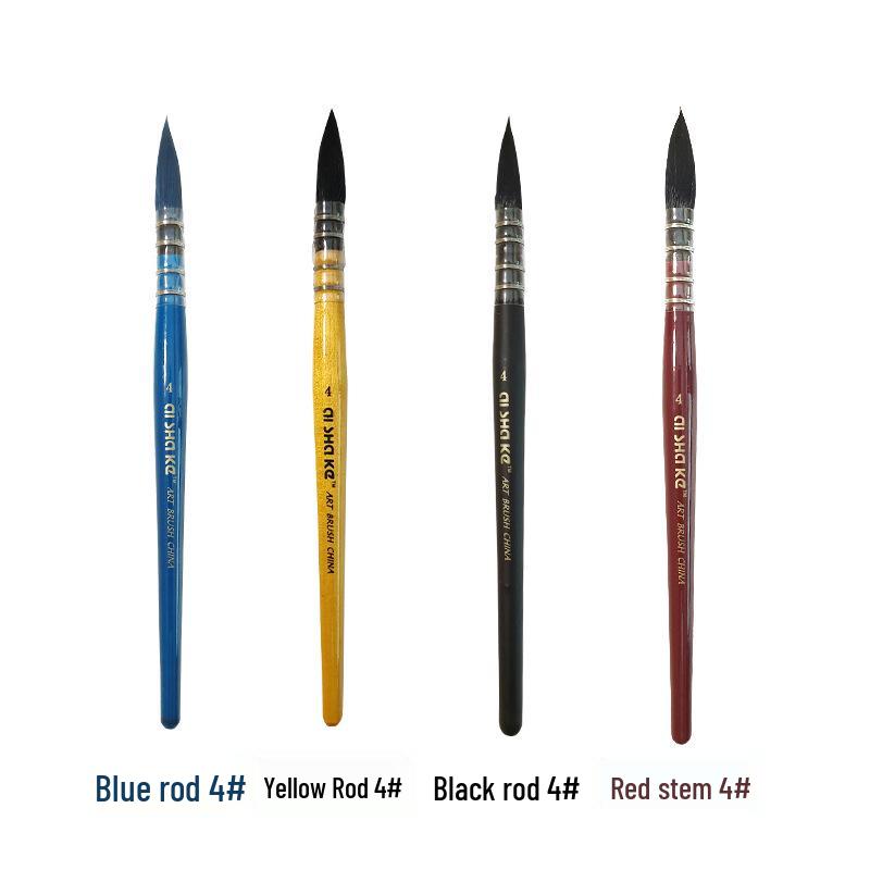 Aishake Imitation Squirrel Hair Watercolor Brush - Red Fat Man Mop, Single Stick, Made with Imported Nylon Hair