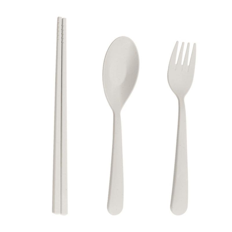 Student Outdoor Portable Three-piece Set of Small Tableware for Children - Fork, Spoon, Chopsticks - Portable Tableware Set