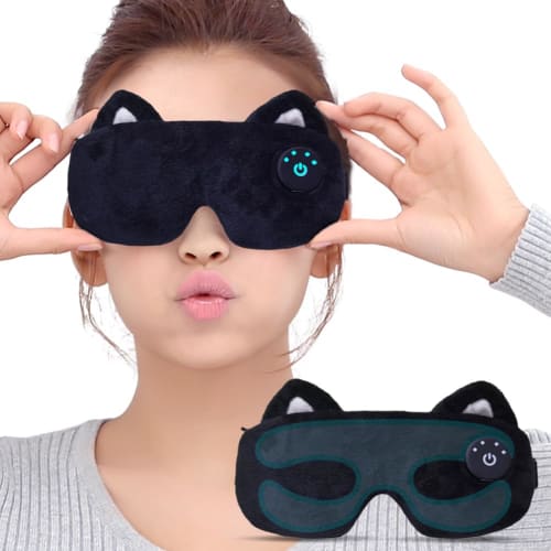Cute Rechargeable Eye Mask with USB, Steam, Electric Heating, Sleep-Reducing Eye Massager, Temperature Control, Timer Setting, Light Blocking, Lightwe