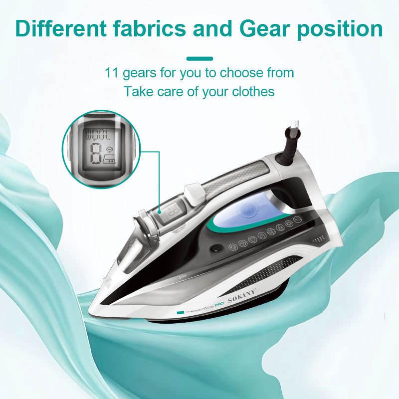 European High-Power Steam Iron with Ceramic Soleplate and Automatic Power-Off