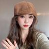 Solid Color Beret Hat Warm Peaked Caps New Forward Cap  Autumn