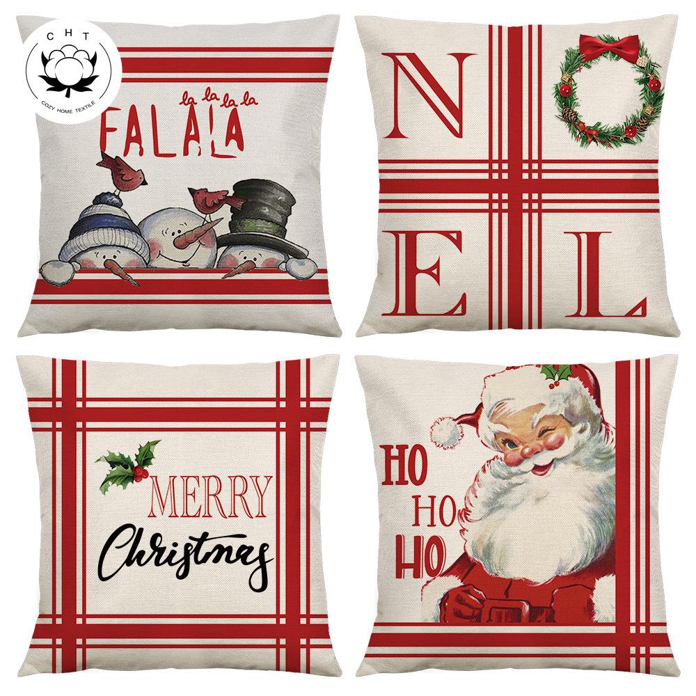

Рождественский принт наволочка с узором для дома, гостиной, дивана, спальни, украшение, наволочка, автомобильный комплект, наволочка