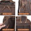 Vintage Men's Genuine Leather Backpack Classic Outdoor Travel Bag Large Capacity Crazy Horse Leather