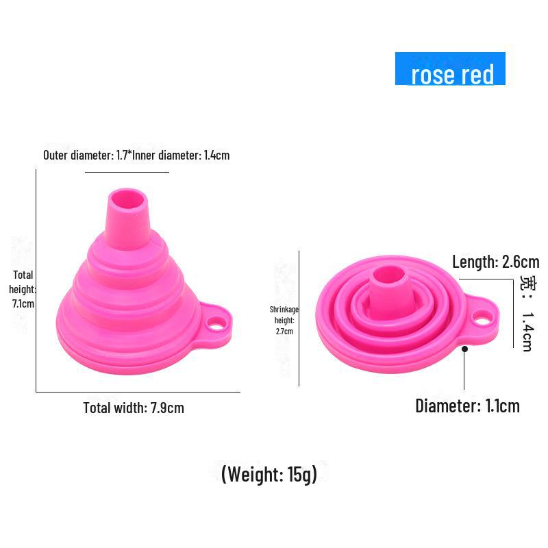 Colorful Foldable Telescopic Funnel: High Temp Resistant Kitchen Gadget for Oil, Wine, More