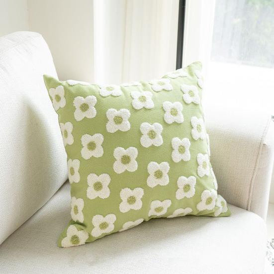 Yousheng Plush Flower Pillow Cover Spring Summer Throw Pillow Case Farmhouse Decor Pillow Case with Hidden Zipper for Sofa Bed Home Decoration