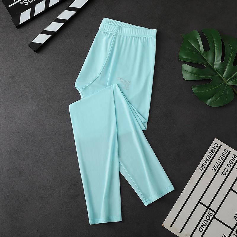 Mens Sexy Ice Silk Ultra-thin Transparent Thermal Leggings Long Johns Lounge Tight Pants Underwear