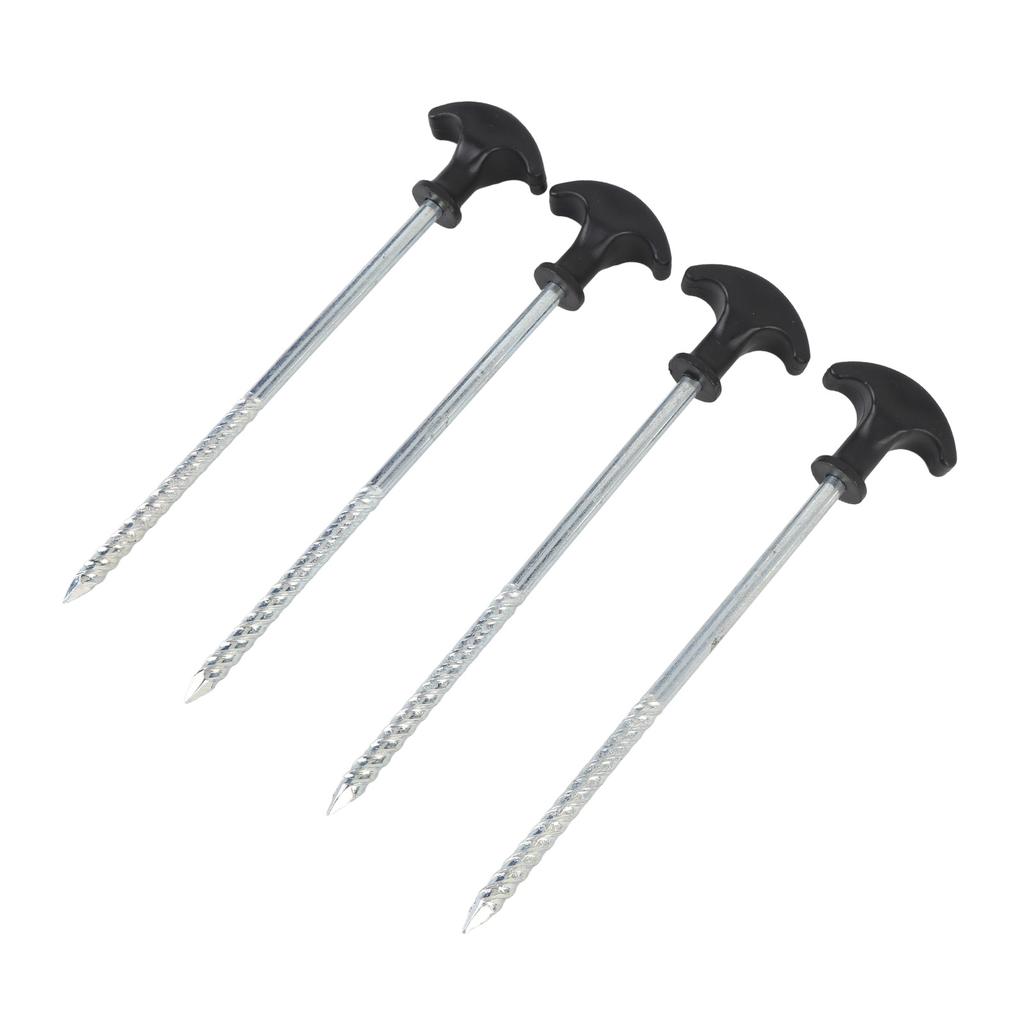 4 STÜCK Camping Zeltnägel Edelstahl T-förmig Einschraubbare Heringe Bodenanker für Outdoor Vordach