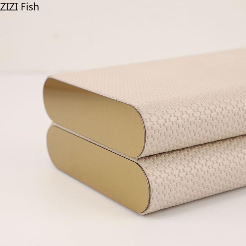 Weaving Texture Leather Decorative Box Jewelry Boxes Dresser Table Desk Decoration Cosmetic Jars Exquisite Jewelry Storage Jar