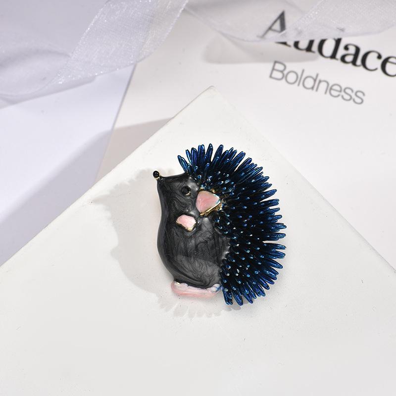 Enamel hedgehog brooch, fashionable clothing accessory, brooch, decoration, fixation, anti glare accessory