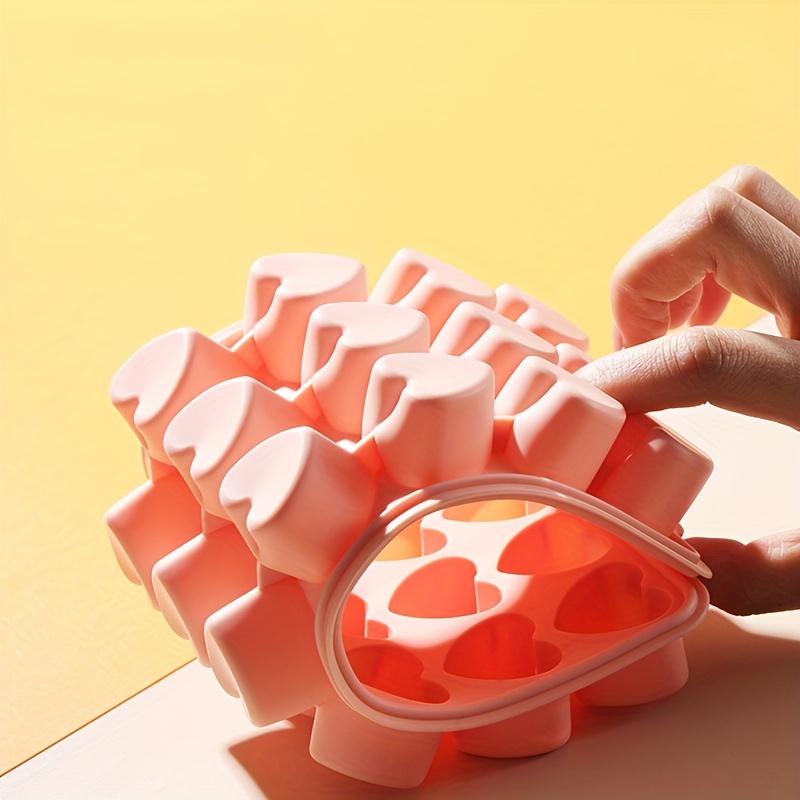 1pc Heart Shaped Ice Cube Tray Flexible Food Grade Silicone Ice Cube Mold Cute Love Ice Trays For Freezer Ice Cube Maker Ea