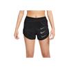 Nike Solid Color Drawstring Logo Print Fitness Shorts Women Shorts Black DQ0887-010