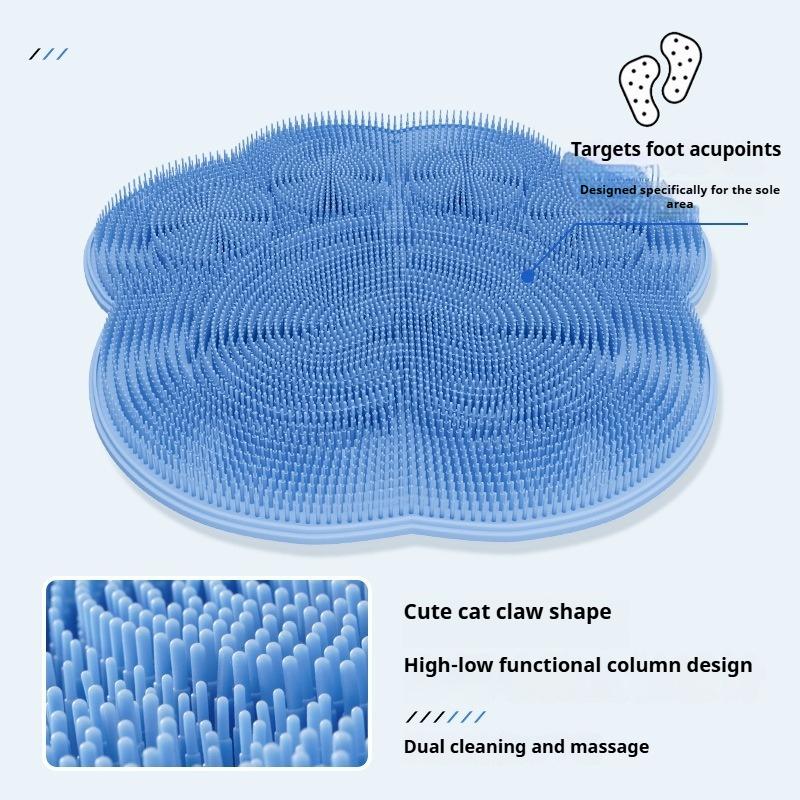 Lazy Bath Back Scrubbing Mat Bathroom Bath Foot Massage Non-slip Mat Foot Scrubbing Dead Skin Brush Suction Cup Back Scrubbing Wall Sticker
