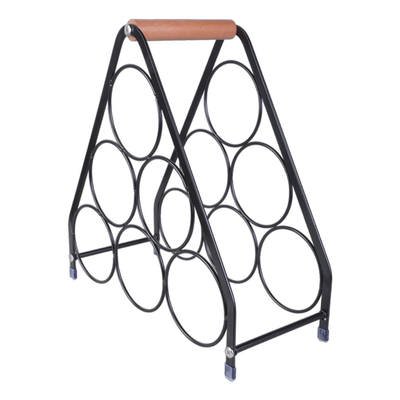 

Wine Rack Bottle Display Shelf with Elegant Handle and Antislip Bottom Cabinet Organizers for Kitchen or Cabinets чёрный