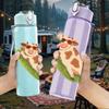 1PC Lying Spotted Cow Cartoon 750ml Color Plastic Sports Water Bottle Leakproof Flip Straw Lid Suitable for Sports Office Home Use