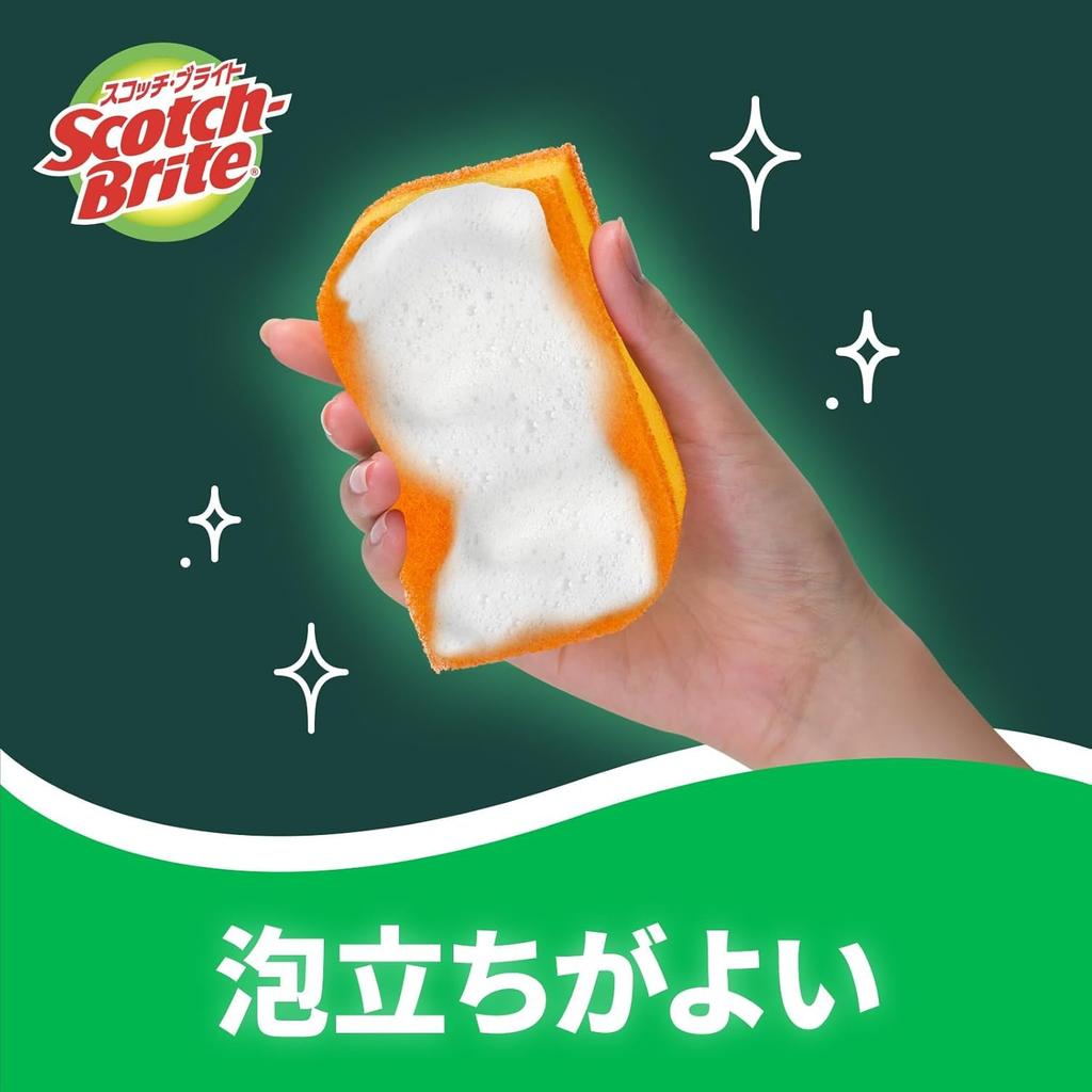 3M Kitchen Leaf 8P A Sponge, Non-Scratch, Antibacterial, Shape, 8-Pack, Scotch-Brite SS-72K