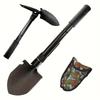 1pc Multifunctional Tactical Folding Shovel with Saw, Pickaxe, and Camouflage Storage Bag - Outdoor Adventure, Survival, Hiking, and Campin