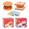 Children Pretend Play Kitchen Wooden  Toys  Playsets Hamburger Sandwich Simulation Food Matching Games Montessori Learning Educational Stacking Toy