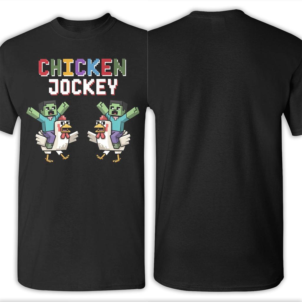Chicken Jockey Graphic Print T Shirts for Men Women  Game Movie Cartoon Printed Pure Cotton  Tee Shirt Clothing
