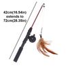 Retractable Cat Teaser Wand Toy Ultra-Long  Interactive Cat Toys Refills Fishing Rod Cat Fishing Pole Toy for Indoor Cats