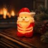 Vinyl Desktop Nightlight Christmas Night Light, Santa Snowman Elk Bell Figurine Lamp, Glowing Small Festive Room Accents LED Tabletop Decor,