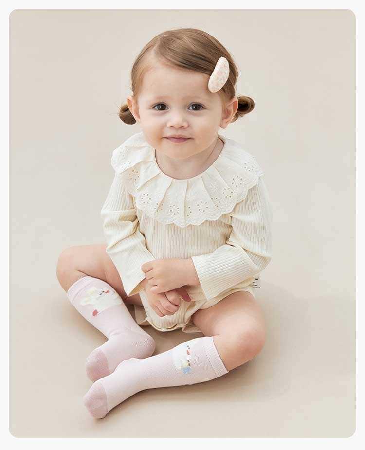 25 Cartoon Rabbit Baby Socks - Autumn Collection, Antibacterial Cotton, Seamless & Breathable with Loose Cuff