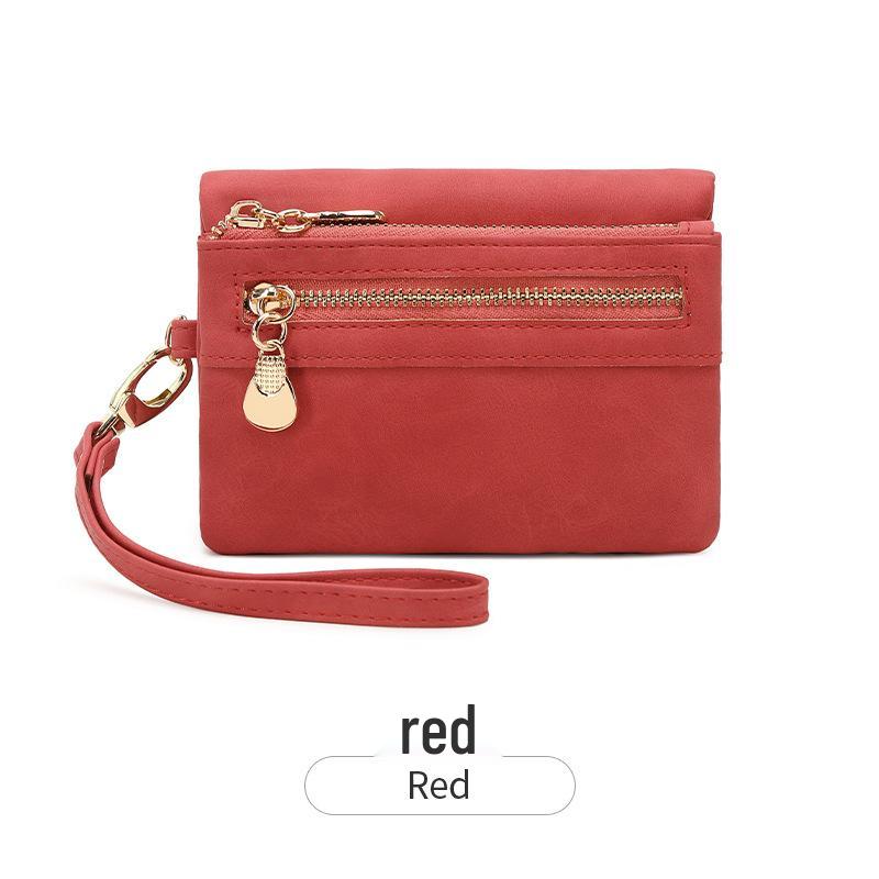 2024 Ретро Корейский Стиль Женский Компактный Кошелек - Повседневный, Простой, Многофункциональный Короткий Клатч